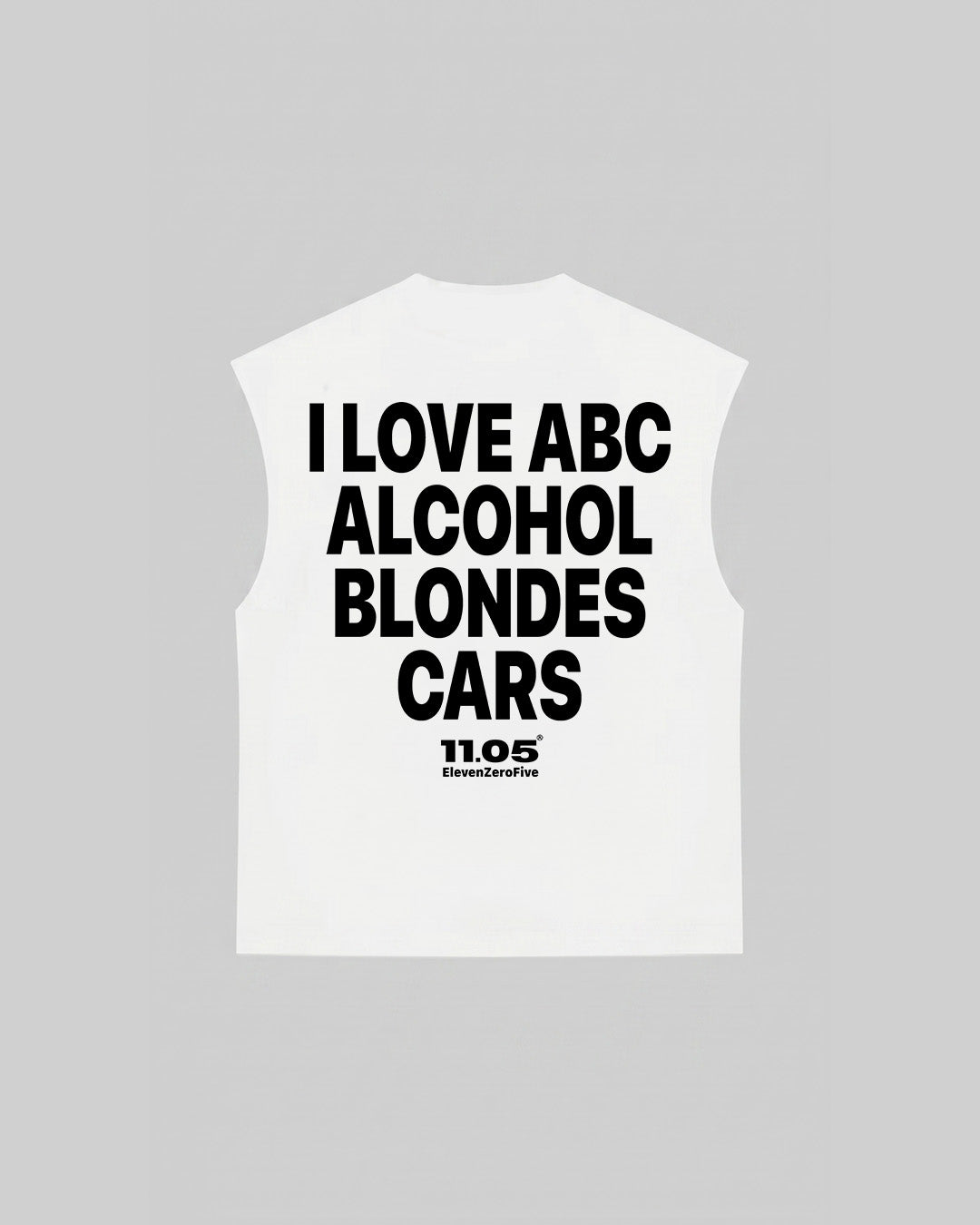 "I LOVE ABC ALCOHOL BLONDES CARS" Tank Top