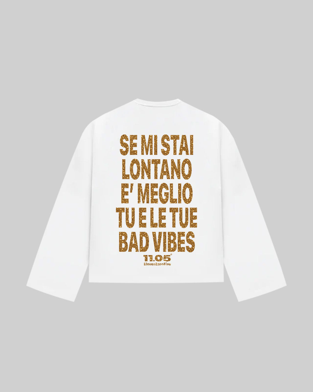 "NO BAD VIBES" Long Sleeve | GOLD GLITTER EDITION