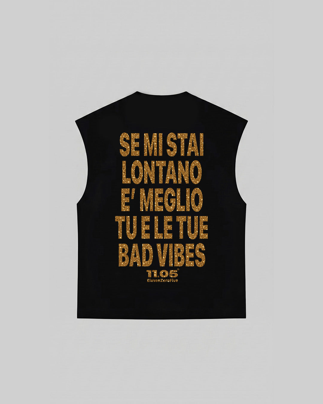 "NO BAD VIBES" Tank Top | GOLD GLITTER EDITION
