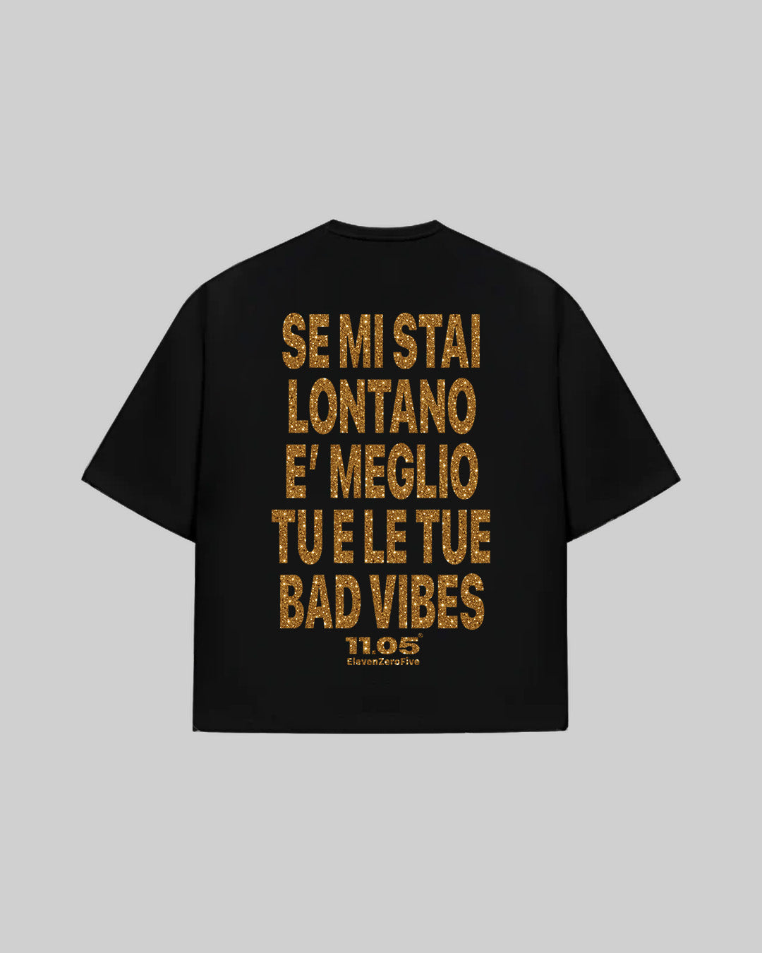 "NO BAD VIBES" T-Shirt | GOLD GLITTER EDITION
