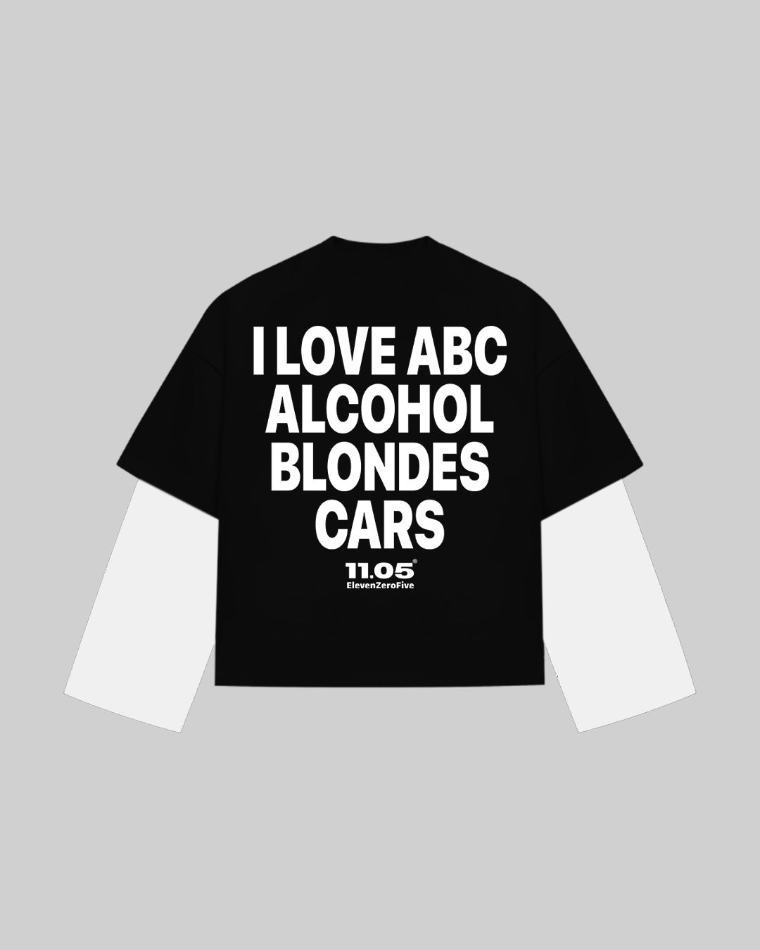 "I LOVE ABC ALCOHOL BLONDES CARS" Double Longsleeve