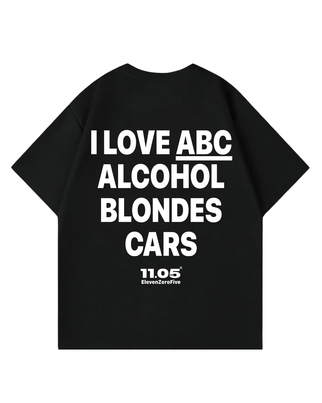 "I love ABC alcohol blondes cars" Oversized T-Shirt