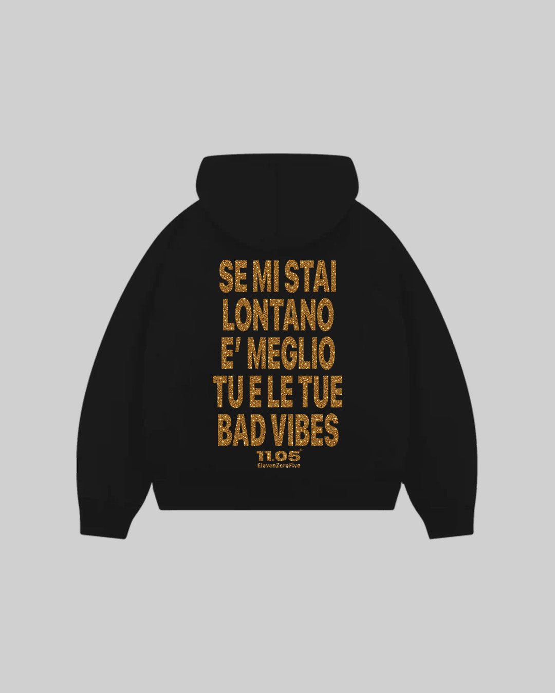 "NO BAD VIBES" Hoodie | GOLD GLITTER EDITION