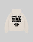 "I LOVE ABC ALCOHOL BRUNETTE CARS" Hoodie