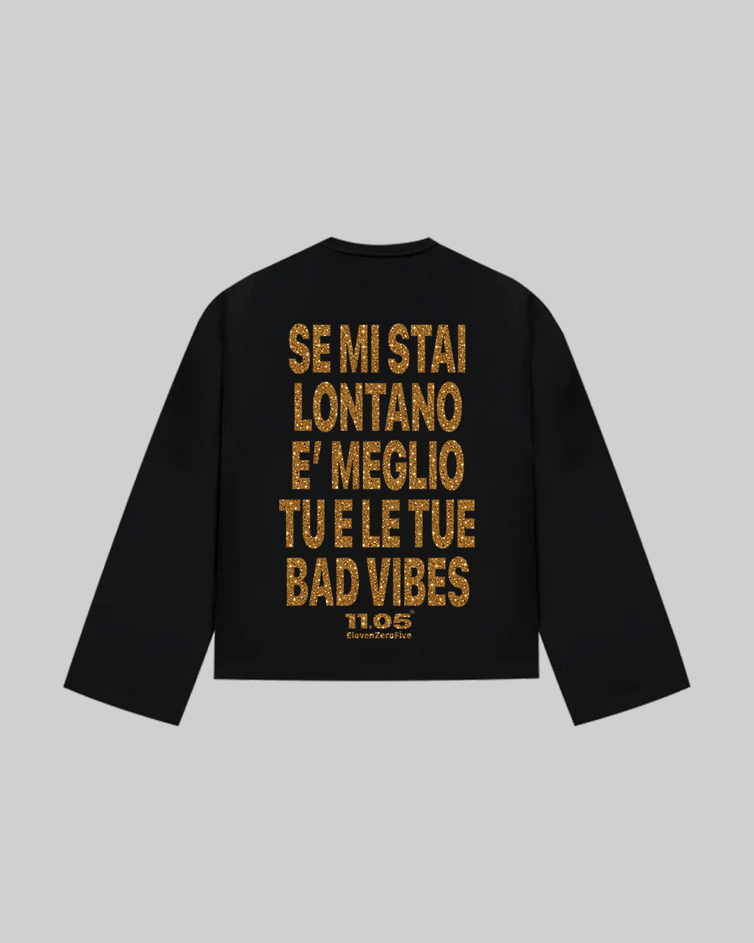 "NO BAD VIBES" Long Sleeve | GOLD GLITTER EDITION