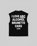 "I LOVE ABC ALCOHOL BRUNETTE CARS" Tank Top