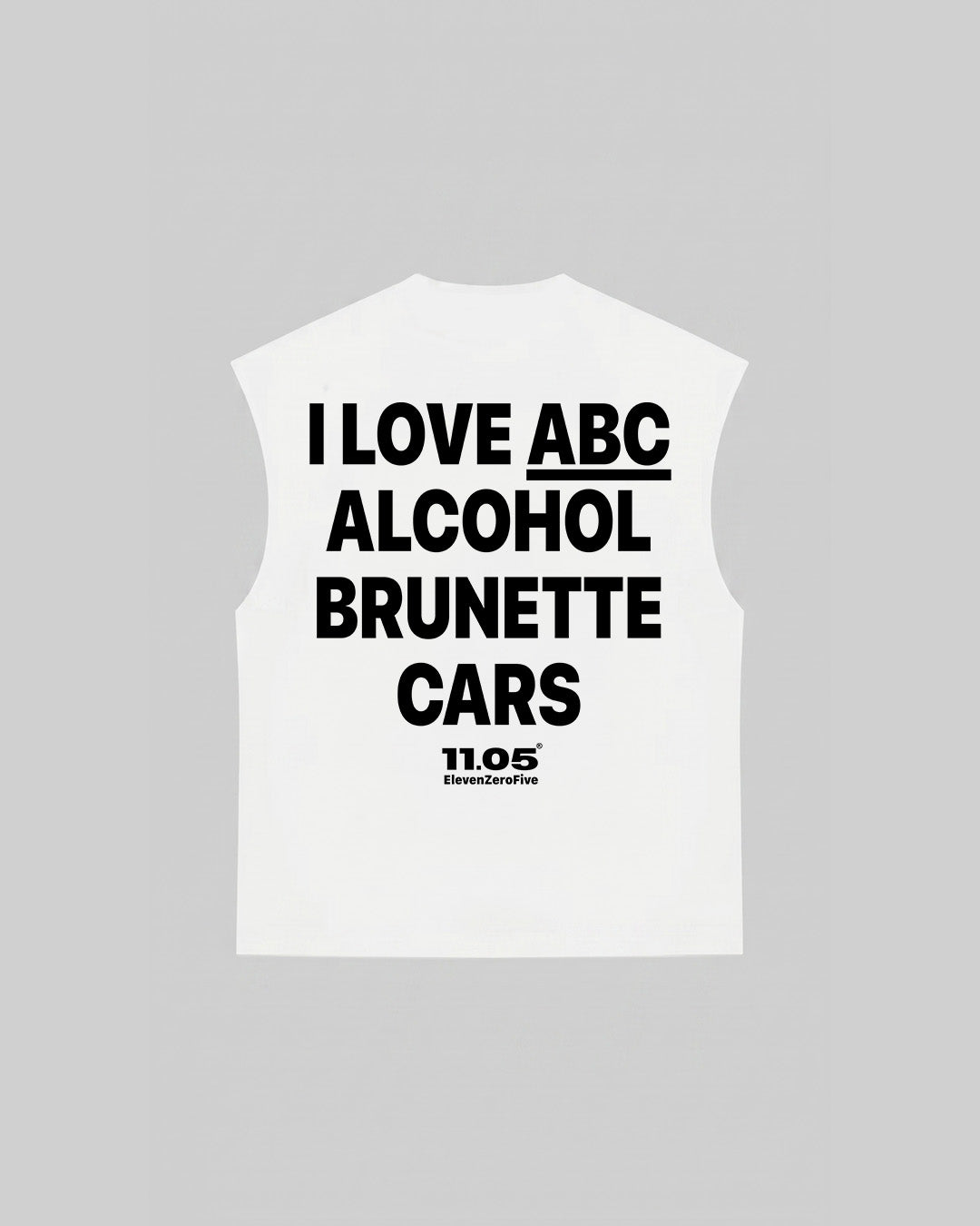 "I LOVE ABC ALCOHOL BRUNETTE CARS" Tank Top