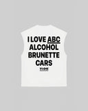 "I LOVE ABC ALCOHOL BRUNETTE CARS" Tank Top