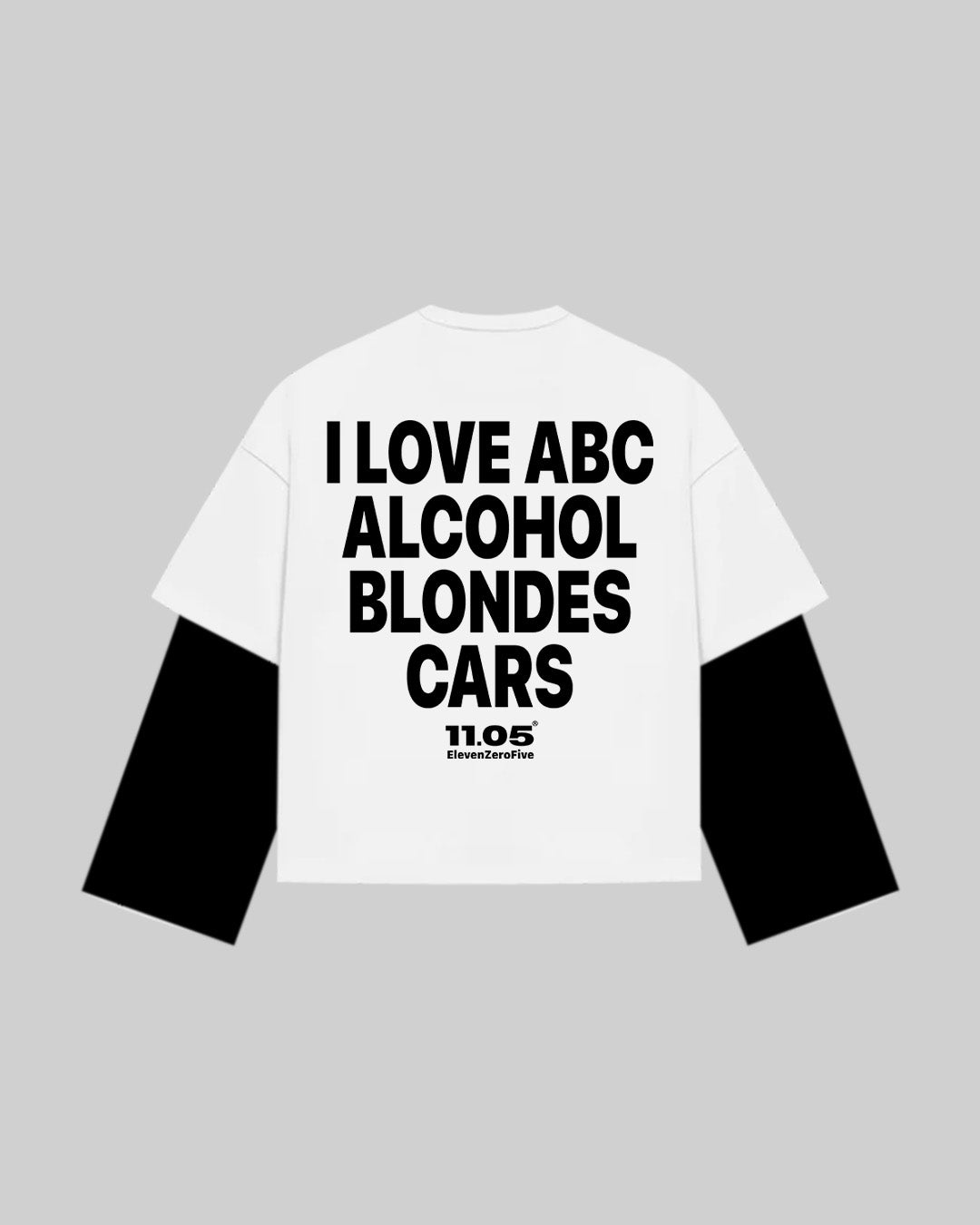 "I LOVE ABC ALCOHOL BLONDES CARS" Double Longsleeve