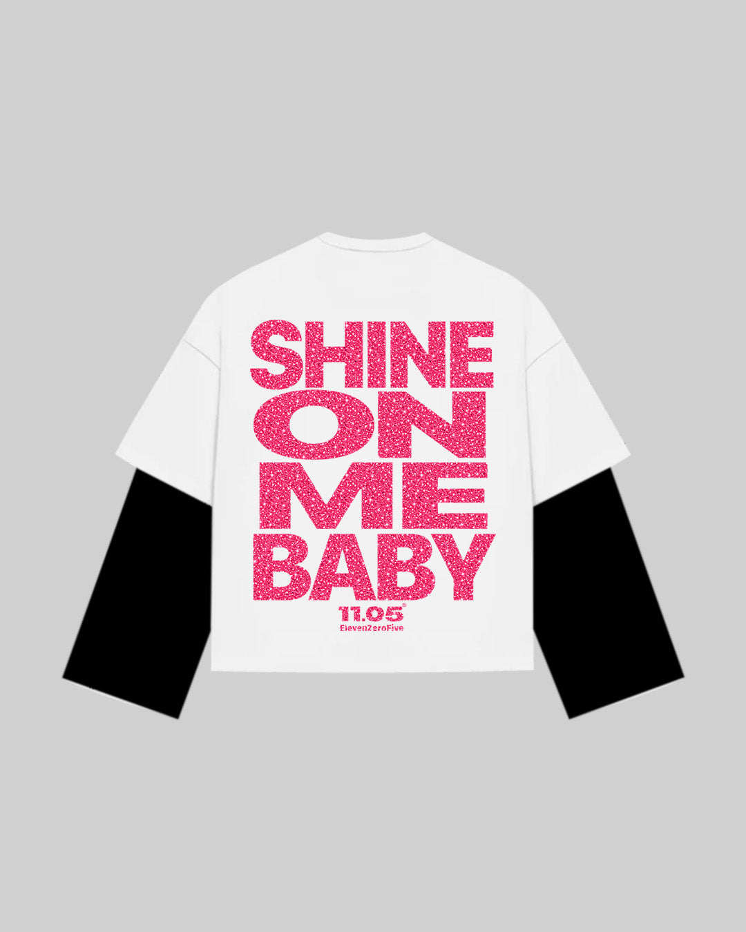 "SHINE ON ME BABY" Double Longsleeve | Fuchsia GLITTER EDITION