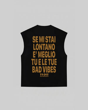 "NO BAD VIBES" Tank Top | GOLD GLITTER EDITION