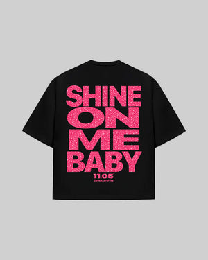 "SHINE ON ME BABY" T-Shirt | Fuchsia GLITTER EDITION