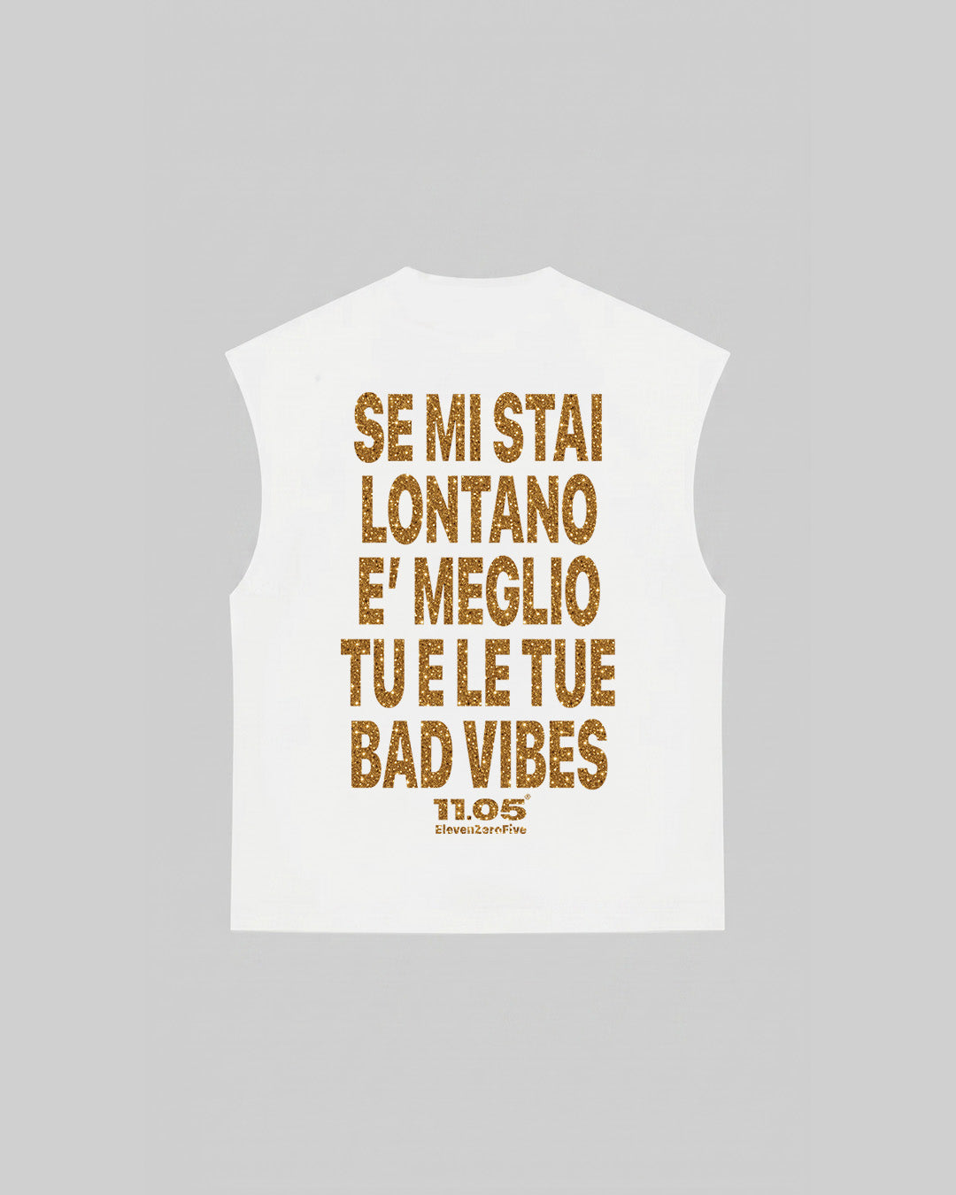 "NO BAD VIBES" Tank Top | GOLD GLITTER EDITION