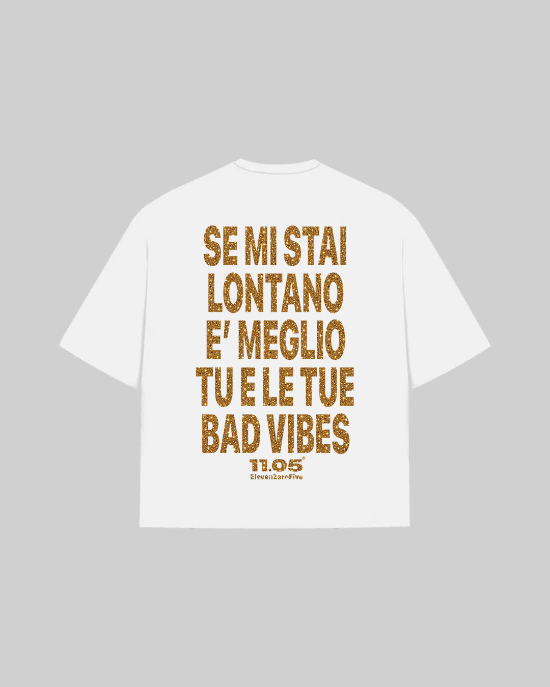 "NO BAD VIBES" T-Shirt | GOLD GLITTER EDITION