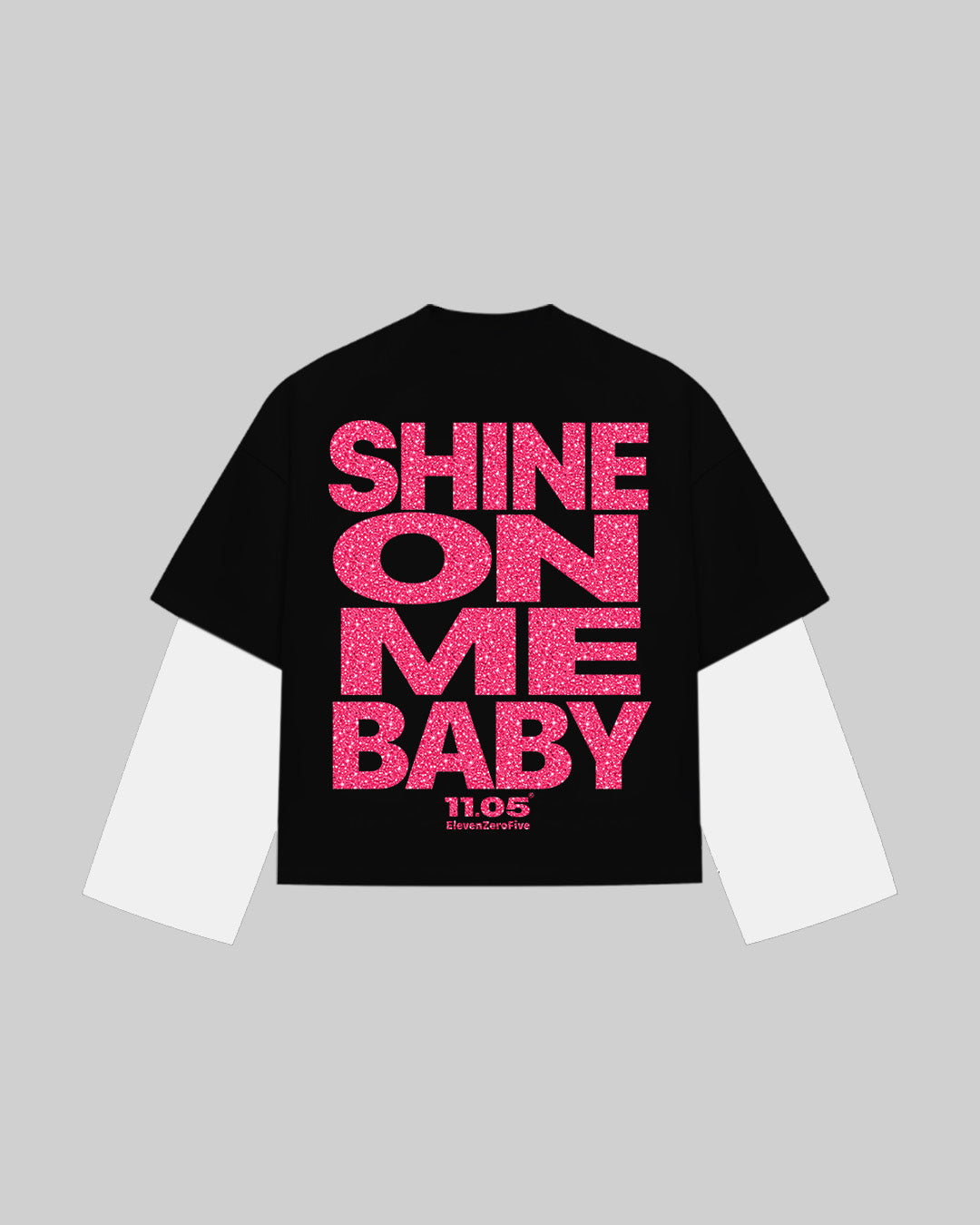 "SHINE ON ME BABY" Double Longsleeve | Fuchsia GLITTER EDITION