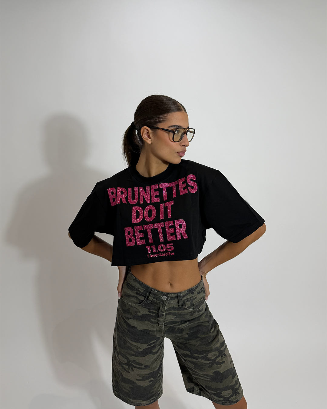 "BRUNETTES DO IT BETTER" Top da donna | GLITTER EDITION
