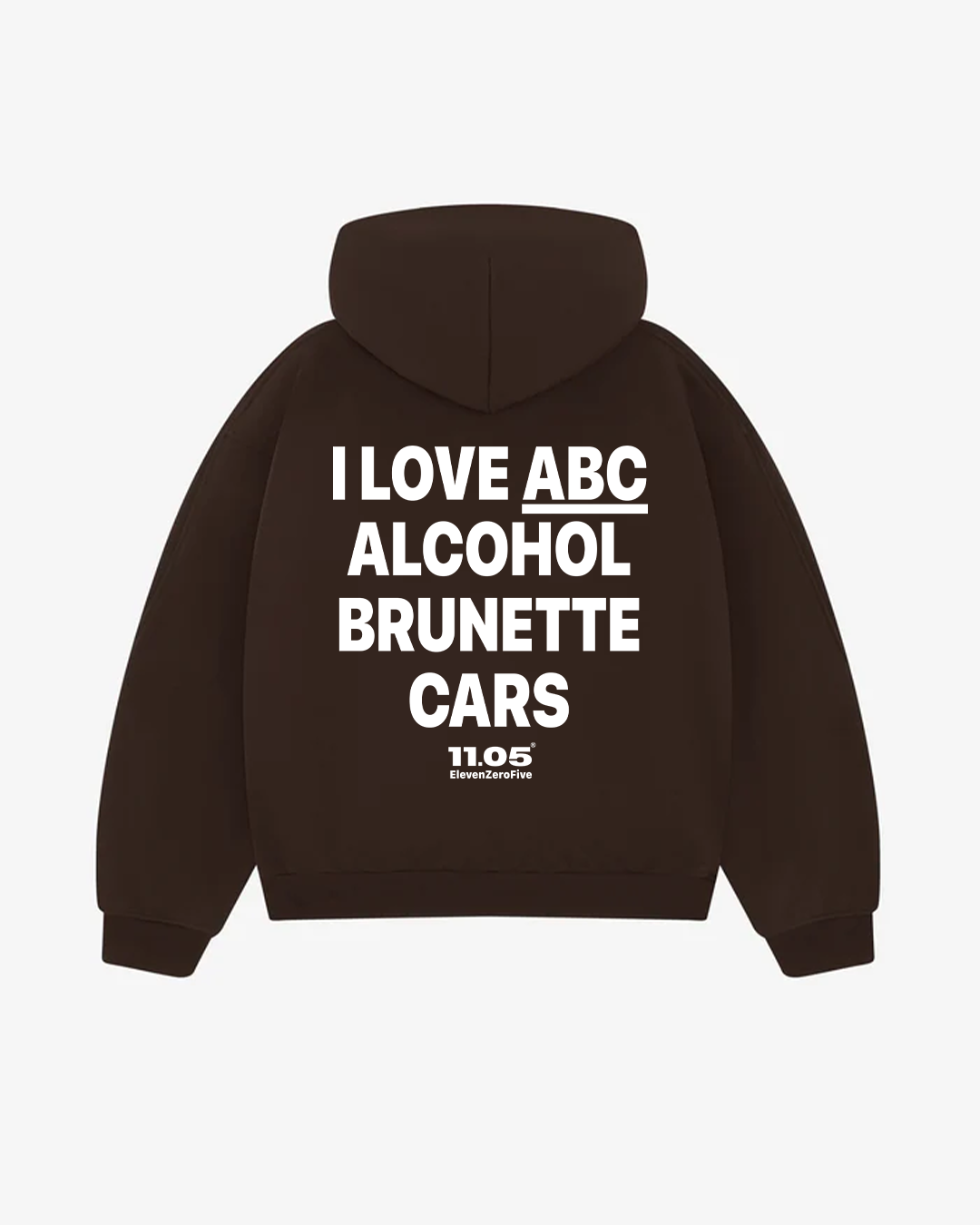"I love ABC Alcohol Brunette Cars" Comfy Hoodie