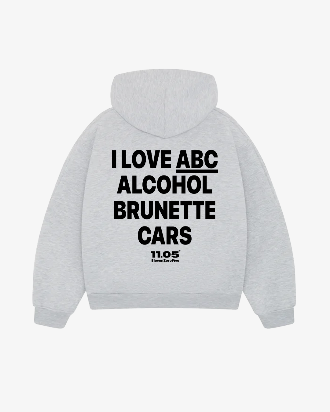 "I love ABC Alcohol Brunette Cars" Comfy Hoodie