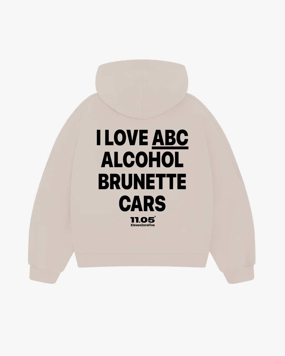 "I love ABC Alcohol Brunette Cars" Comfy Hoodie