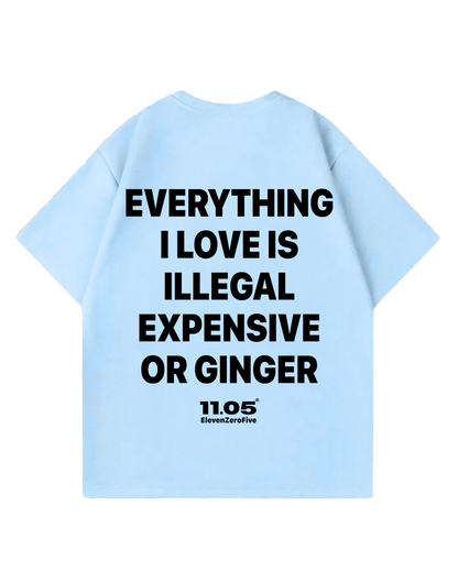 'Everything i love is expensive illegal or ginger' Oversized T-Shirt